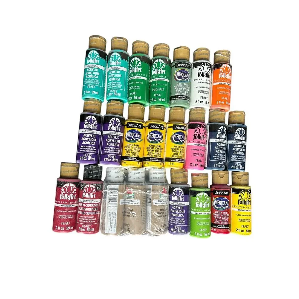 FolkArt Americana Acrylic Paint Multi Color 24 - 2 Oz Squeeze Bottles Unopened - Picture 1 of 3